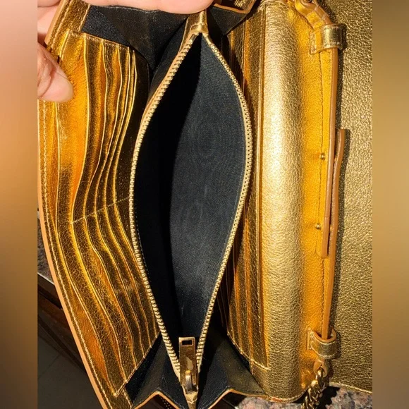 Saint Laurent Metallic Gold Calfskin Kate Clutch/Crossbody - Picture 9 of 12